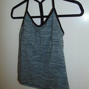 Nike Dri Fit Blue w/ Black Athletic Strappy Sports Bra Tank Top Shirt Womens M